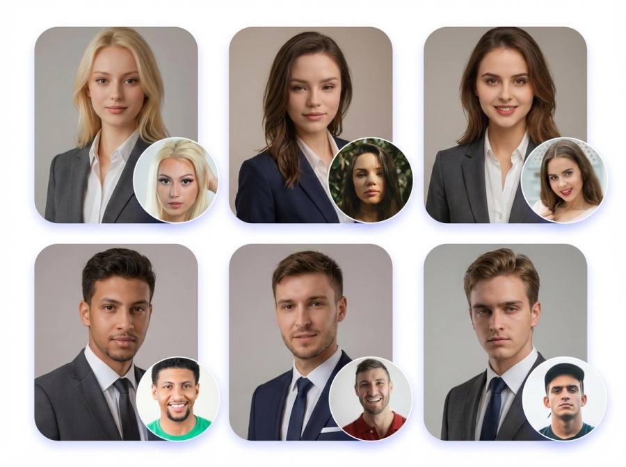 Selfies transformed into professional AI headshots